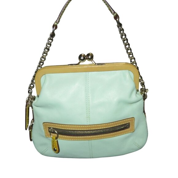 SOLD Coach 2008 Laura & Bonnie Seafoam Green Full Grain Leather Bag & Wallet Set - Picture 11 of 16
